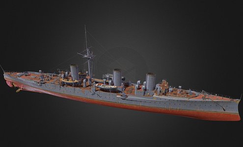 warship destroyer weapons ship cruiser ship 38 3d model