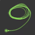 Green Garden Hose With Silver Connector And Flexible Design For Outdoor Use