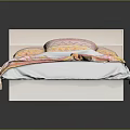 Double Bed With White Headboard And Colorful Patterned Pillows Vibrant Blanket