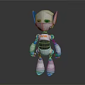 Silver Blue Robot Character With Glowing Blue Eyes And Mechanical Design Standing Pose