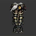 Monster Creature Figures With Big Ears Striped Skin Clawed Limbs Front And Back Views