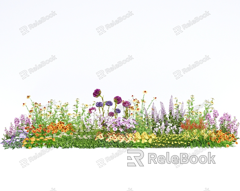 combination of flowers and plants plant group courtyard flowers and plants flower border plants garden flowers and plants model