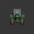 Farm Green Tractor Machinery With Yellow Wheels And Cab Exterior Design