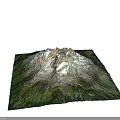 Snowy Mountain Terrain With Towering Peaks Snow Covered Rocks And Green Vegetation