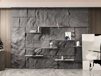 Modern background wall Stone background wall 3d model