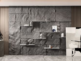 Modern background wall Stone background wall 3d model