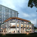 Modern High rise Residential Building With Commercial Podium And Green Surroundings