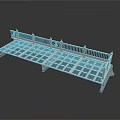 Modern Rectangular Platform Furniture With White Railing And Lattice Floor Design