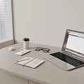 Modern Office Supplies Computer Mobile Phone Books 3d model