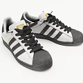 Classic Casual Shoes White Upper Black Stripes Golden Logo Black Laces Rubber Toe Cap