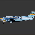 Blue And Yellow Small Propeller Aircraft Model With Streamlined Design And Reflective Surface