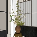 floral potted plant green plant potted plant 3d model