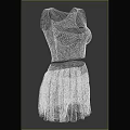 Stylish Two Piece Black Sleeveless Crop Top Green Plaid Skirt Outfit