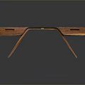 Modern Stylish Wooden Desk With Blue Top Two Drawers And Unique Leg Design