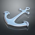 Shiny Polished Silver Metal Anchor For Marine Equipment With Reflective Surface
