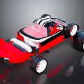 Red And Black Off Road Toy Car With Large Wheels And Transparent Roof