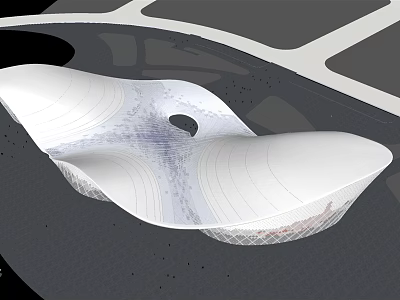 Modern Museum Building With Streamlined White Exterior And Unique Curved Structure 3d model