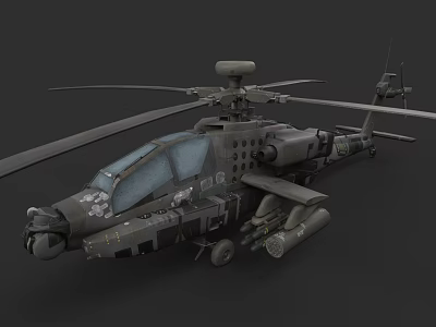 Advanced Military Camouflage Armed Helicopter With Rotor Cockpit Weapon Systems 3d model