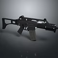 Modern Black Tactical Rifle Featuring Rail System Magazine And Ergonomic Stock