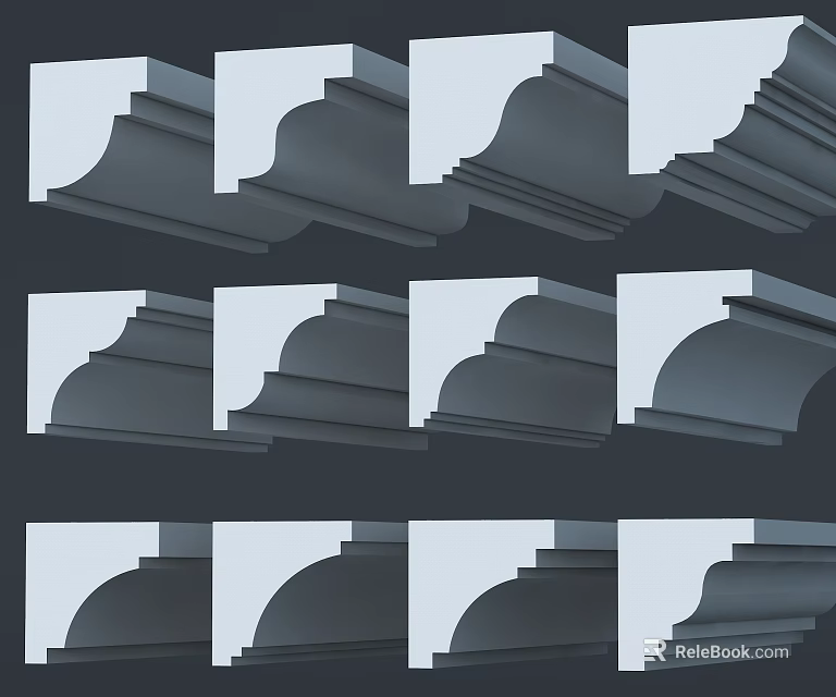 Repeated Geometric Lines In Layered Pattern For Architectural Decorative Design 3d model 