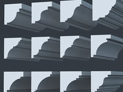 Repeated Geometric Lines In Layered Pattern For Architectural Decorative Design 3d model