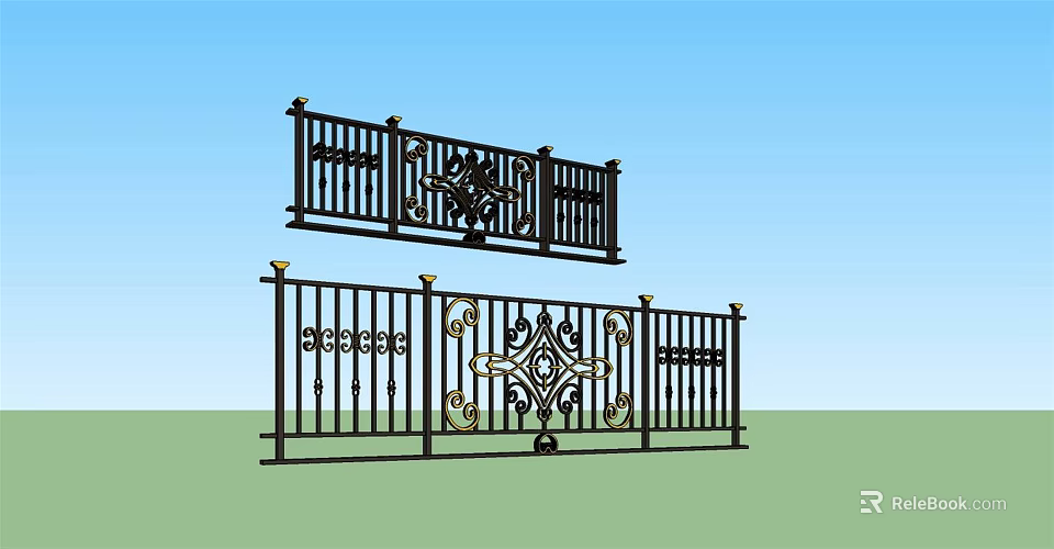 Decorative Iron Fences With Intricate Patterns And Ornate Designs For Exterior Use 3d model 