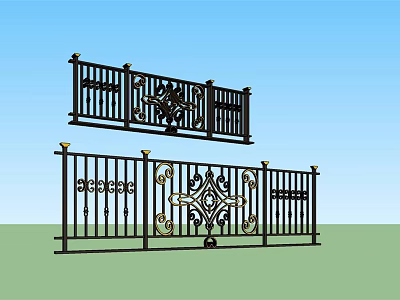 Decorative Iron Fences With Intricate Patterns And Ornate Designs For Exterior Use 3d model
