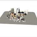 Assorted Coffee Beverages With Cups Beans Pot Bags And Latte Art