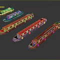 Colorful Diverse Ship Designs In 3D Rendering