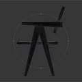 Wooden Chair With Dark Wooden Frame Rattan Backrest And Seat Minimalist Modern Furniture Design