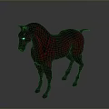 Red Muscular Horse 3D Model With Detailed Texture And Realistic Design