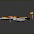 Modern Fighter Jet With Orange And Brown Camouflage Sleek Aerodynamic Design