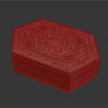 Decorative Octagonal Storage Box With Intricate Inlaid Geometric Patterns And Colorful Details