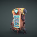 Vintage Style Smart Machine With Circular Components And Transparent Display Window