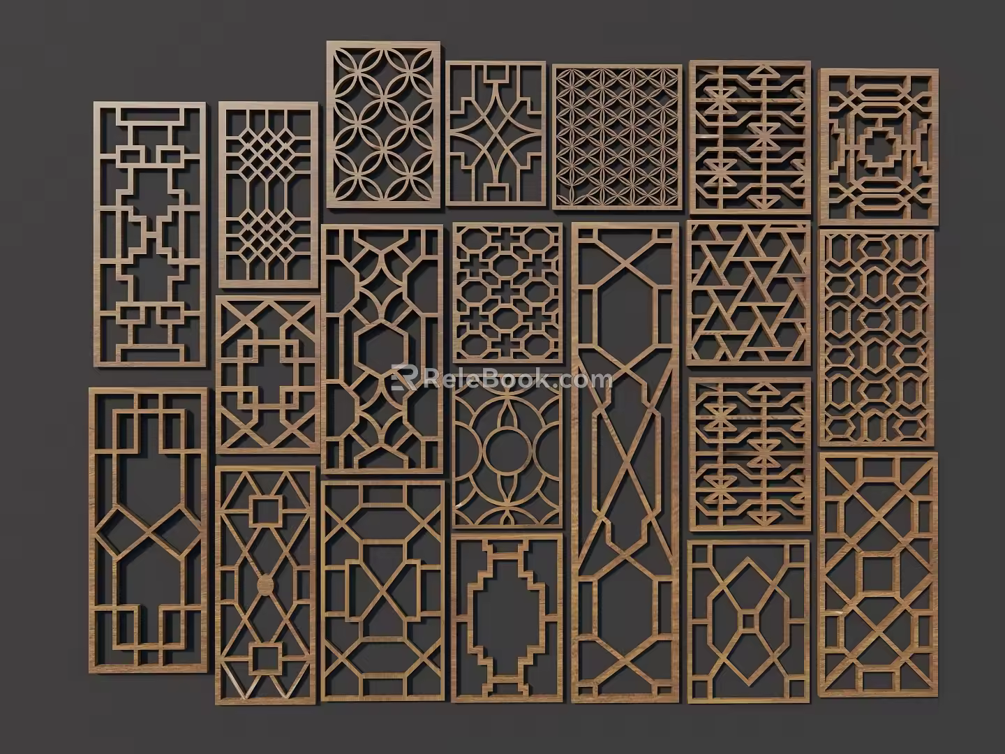Chinese Style Doors and Windows Hollow-out Flower Window Single Open Window Ancient Built Window Wood Window Carved Hollow Window 3d model