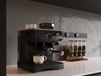 Coffee Machine Metal Stainless Steel Coffee Bean Appliances 3d model