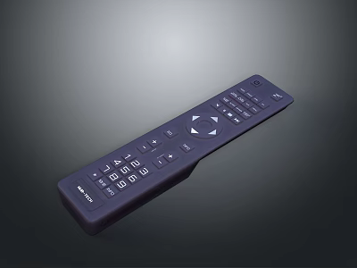 Black Electronic Remote Control With Numeric And Function Buttons For Home Devices 3d model