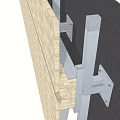 Modern node wall strip 3d model