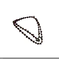 Handmade Colorful Beaded Necklace with Purple Red Stones and Metallic Circular Pendants