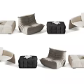 Modern Ottoman Stools In Beige Gray Black With Simple Design For Living Room Decor