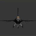 Fighter Jet Model With Gray Body Orange Canopy And Tail Fin Emblem