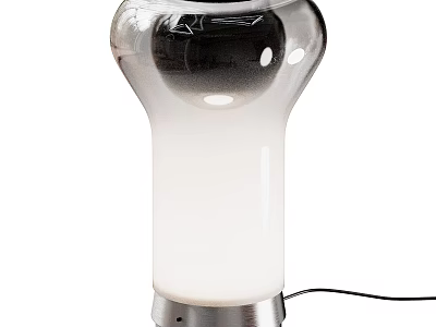 Modern Transparent White Floor Lamp With Silver Base And Glass Design 3d model