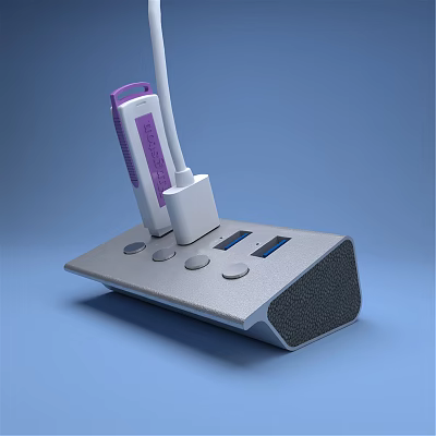 Modern Household Appliance With Purple White Parts On Gray Base With Buttons And Display Screen 3d model