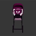 Pink Baby Stroller With Canopy And Purple Wheels Stylish Design For Toddler