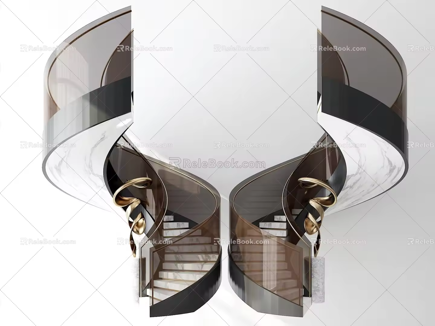 modern spiral staircase staircase 3d model