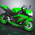 Green And Black Suzuki Sport Motorcycle With Sleek Design And Aerodynamic Body