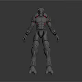 Futuristic Robot Character In Metallic Armor With Mechanical Joints And Sci Fi Details