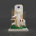Kweichow Moutai Product Display Stands With Golden Frame And Green Decorative Elements