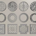 New Chinese-style Flower Window 3d model