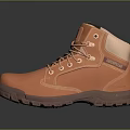 CAT Orange Work Boots With Lace Up Design And Durable Rubber Sole 3d model